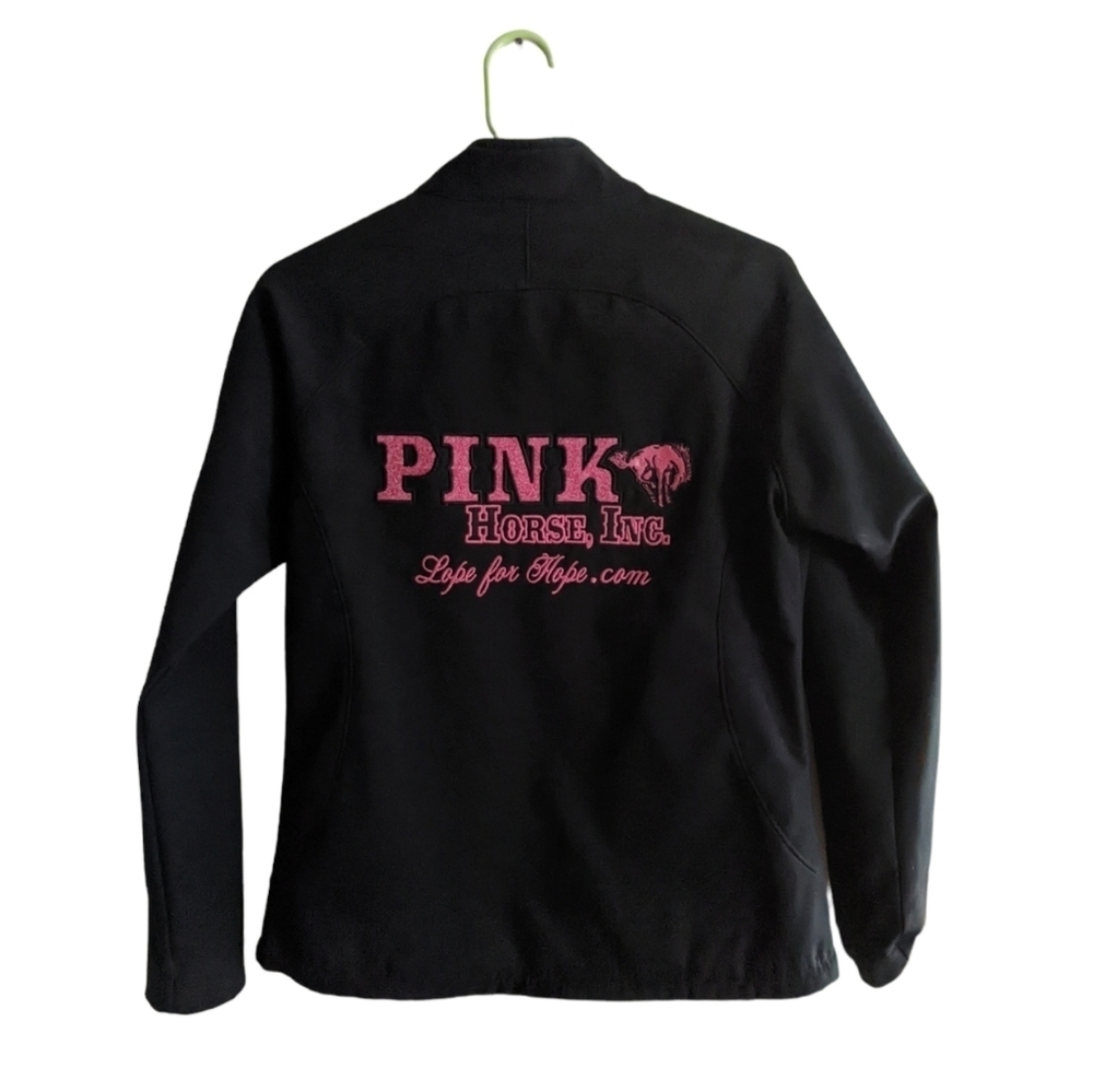 Lope For Hope Pink Horse Co Breast Cancer Horse Hard-shell Black Jacket Womens M